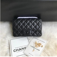 Inexpensive Chanel mini flap bag Grained Calfskin &black-Tone Metal A1116 black