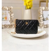 Top Quality Chanel zipped wallet Goatskin AP31504-4 Black