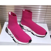 Pretty Style Balenciaga Speed Knit Sock Side Logo Boot Sneaker 082717 Pink