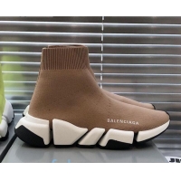 Top Quality Balenciaga Speed 2.0 Knit Sock Boot Sneakers 082910 Beige
