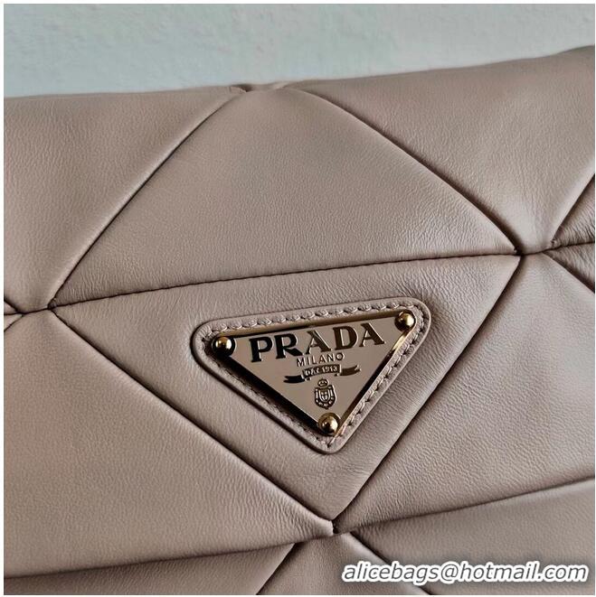 Pretty Style Prada Gaufre nappa leather shoulder bag 1BD292A Biscuits