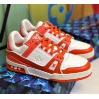 Top Quality Louis Vuitton LV Trainer Sneakers 1A812O White/Orange