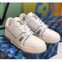 Custom Louis Vuitton LV Trainer Sneakers 1A812O White/Grey
