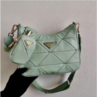 New Design Prada Gaufre nappa leather shoulder bag 1BC151A light green