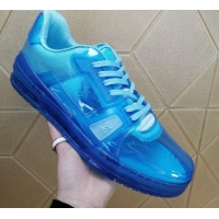 Cute Louis Vuitton LV Trainer Transparent Low-top Sneakers 030918 Blue 2021