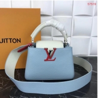 Original Cheap Louis Vuitton CAPUCINES PM M57519 light blue&white