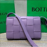 Low Price Bottega Veneta Cassette Small Crossbody Messenger Bag in Maxi-Woven Lambskin BV2668 Purple 2021