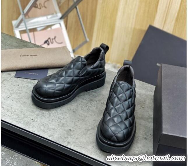 Reasonable Price Bottega Veneta Quilted Lambskin Flat Loafers 122321 Black