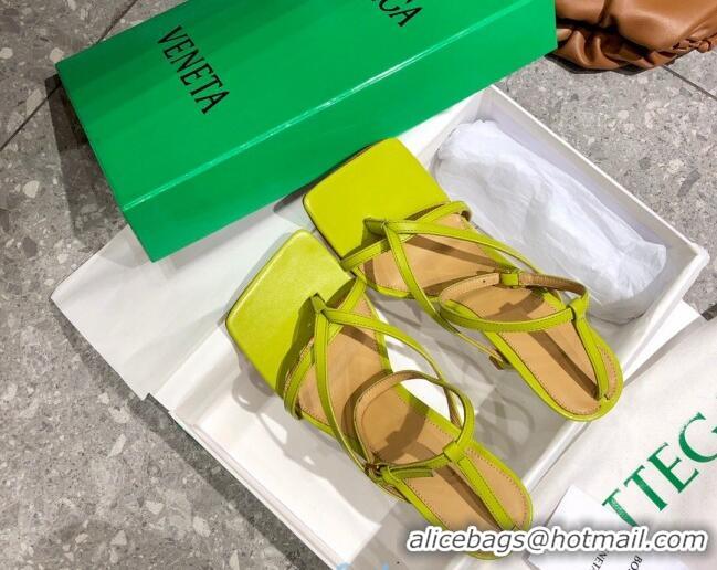 Best Price Bottega Veneta Stretch Lambskin Strap Sandals 9cm 107106 Kiwi Green