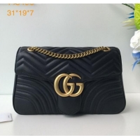 New Style Gucci GG Marmont Medium Matelassé Shoulder Bag 443496 Black 2021