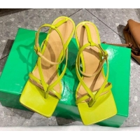 Best Price Bottega Veneta Stretch Lambskin Strap Sandals 9cm 107106 Kiwi Green