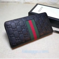 Top Quality Gucci Web GG Leather Zip Wallet 408831 2020