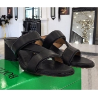 Reasonable Price Bottega Veneta Band Calfskin Heel 5cm Sandals 033134 Black
