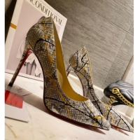 Good Product Christian Louboutin Snakeskin Embossed Leather 8.5cm Pumps 030814 Grey