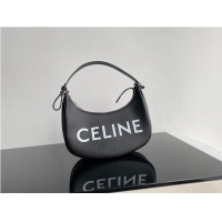 Cheap Price Celine AVA BAG IN TRIOMPHE CANVAS AND CALFSKIN 193952 black