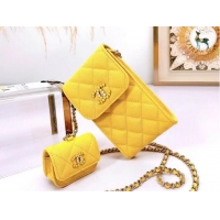 Promotional Chanel card holder with chain & Gold-Tone Metal AP2033 Yellow