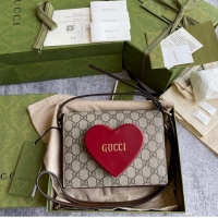 Top Quality Gucci Original Leather Heart Bag 637048 Red