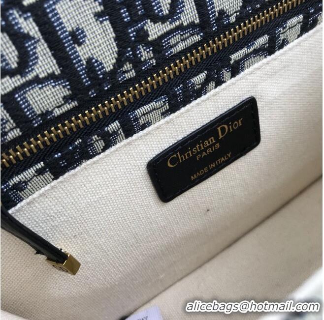 Affordable Price Dior Oblique Canvas Chain Shoulder Flap Bag S2013 Navy Blue