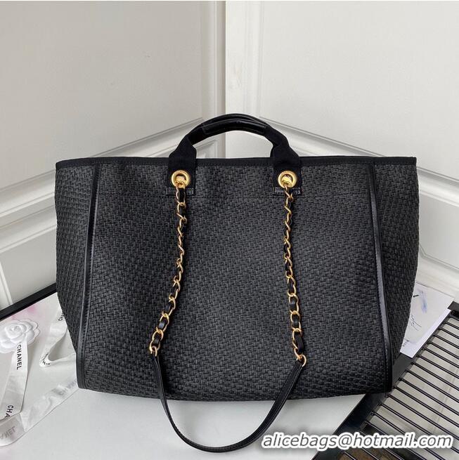 Super Quality Chanel Large Weave Shopping Bag A66941 Black
