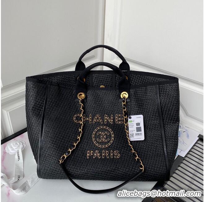 Super Quality Chanel Large Weave Shopping Bag A66941 Black