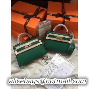 Low Cost Hermes Kelly 19cm Shoulder Bags Epsom Leather KL19 Green