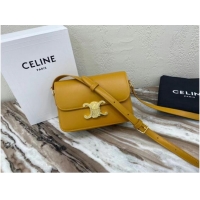 Luxury Cheap Celine TEEN TRIOMPHE BAG IN SHINY CALFSKIN MINERAL 188423 Yellow