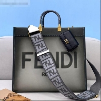 Classic Fendi Sunshine Gradient Leather Medium Shopper Bag FD2201 Grey 2021