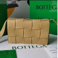 Top Quality Bottega Veneta Cassette Small Crossbody Messenger Bag in Maxi Weave BV2345 Beige 2021