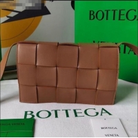 Best Product Bottega Veneta Cassette Small Crossbody Messenger Bag in Maxi Weave BV2345 Caramel Brown 2021