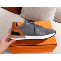 Top Grade Hermes Patchwork Sneakers 042841 Grey