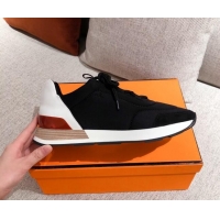 Super Quality Hermes Patchwork Canvas Sneakers 042849 Black