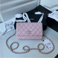 Hot Sell Fashion CHANEL mini wallet on chain AP2136 pink
