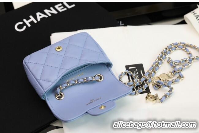 Reasonable Price Chanel Quilted Lambskin Classic Belt Bag AP1952 Blue 2020