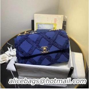 Low Price Chanel 19 flap bag AS1161 Navy Blue