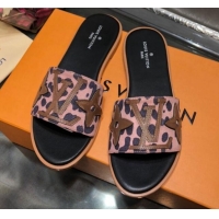 Low Cost Louis Vuitton Lock It Flat Slide Sandals with Patchwork Logo 031116 Pink