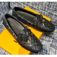 Hot Sale Louis Vuitton Gloria Monogram Leather Flat Loafer 032901 Black 2021