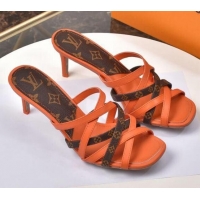 Unique Grade Louis Vuitton Revival Strap Heel Slide Sandals 6.5cm 033097 Orange 2021