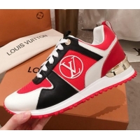 Discount Louis Vuitton Run Away Calfskin Sneakers Red 051077