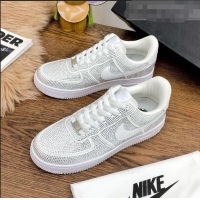 New Fashion Nike Air Jordan AJ1 Crystal Allover Low-top Sneakers CD0750 White 2021