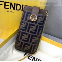 Classic Design Fendi FF Leather Phone pouch with Chain FD0410 Brown 2021
