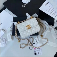 Most Popular CHANEL mini wallet on chain AP2290 white