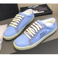 Top Quality Saint Laurent Canvas Sneakers 061229 Blue 2021