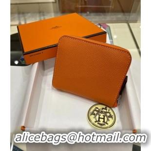 Good Quality Hermes Constance Wallets espom leather H2298 Orange