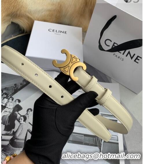 Good Product Celine Triomphe Leather Belt 25mm with Logo Buckle C63058 White 2021