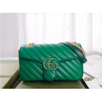 Low Cost Gucci GG Marmont small shoulder bag 443497 Emerald green