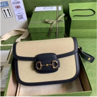 Grade Quality Gucci Horsebit 1955 small shoulder bag 602204 fabric &black leather