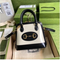 Modern Classic Gucci Horsebit 1955 mini top handle bag 640716 black&white