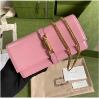 Good Looking Gucci Jackie 1961 ostrich chain wallet 652681 pink