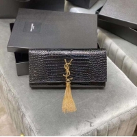Cheapest YSL Saint Laurent Medium Kate Bag Y306079 Black Gold hardware