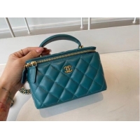 Luxury Grade Chanel Original Small classic chain box handbag AP2199 blue